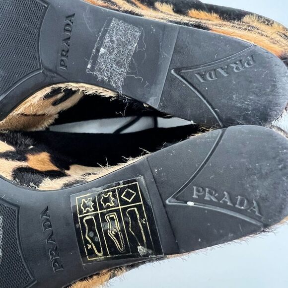 Prada Black and Leopard Print Wedges - Picture 12 of 16